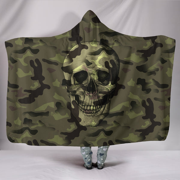 Camo Skull Hooded Blanket