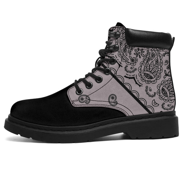 Classic Gray Bandana Black Out All Season Boots