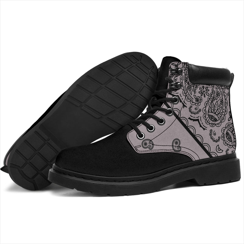Classic Gray Bandana Black Out All Season Boots