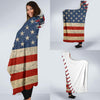 American Flag Baseball Stitch Hooded Blanket