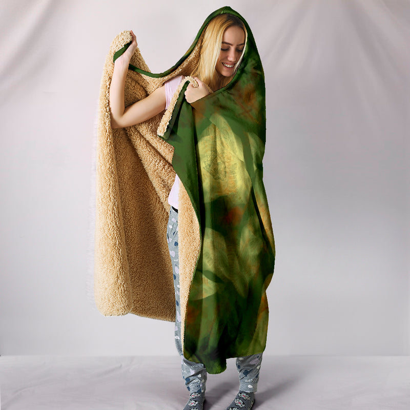 Abstract Camo Hidden Skulls Hooded Blanket