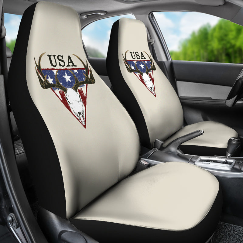 USA Deer Skull Seat Cover