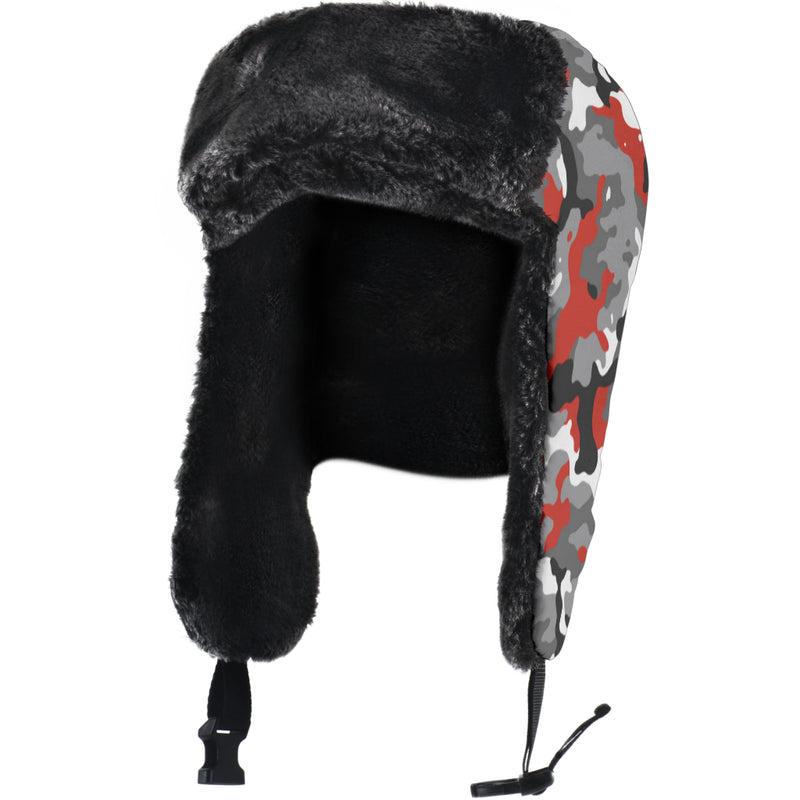 Red/Grey Camo Trappers Hat