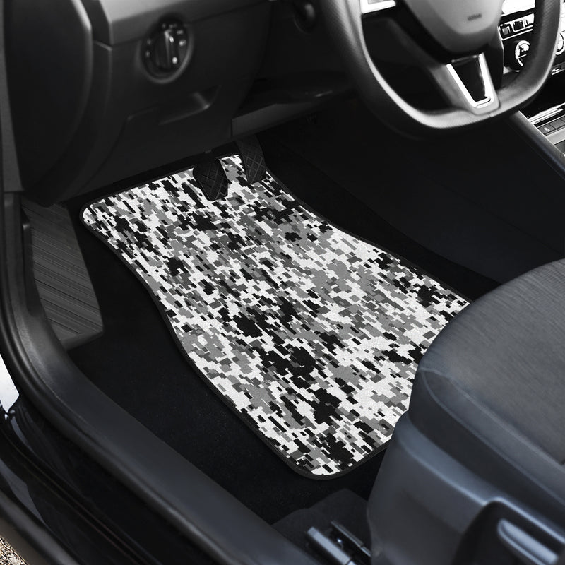 Digital Camo Black & White Front Car Mats (Set Of 2)