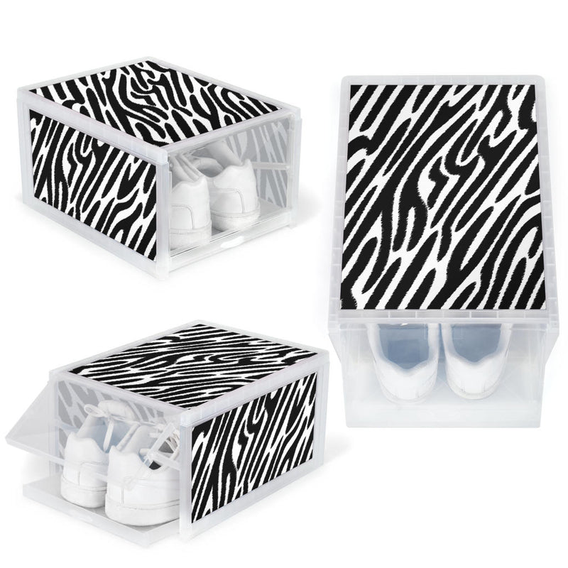 Shoe Organizer Zebra Animal Print - white