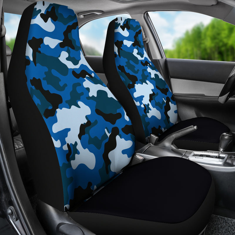 Blue Camouflage Car Seat Covers
