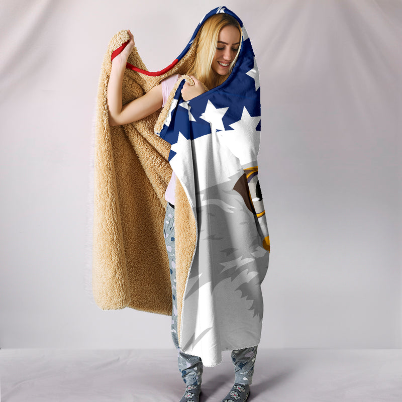 Eagle American Flag Hooded Blanket