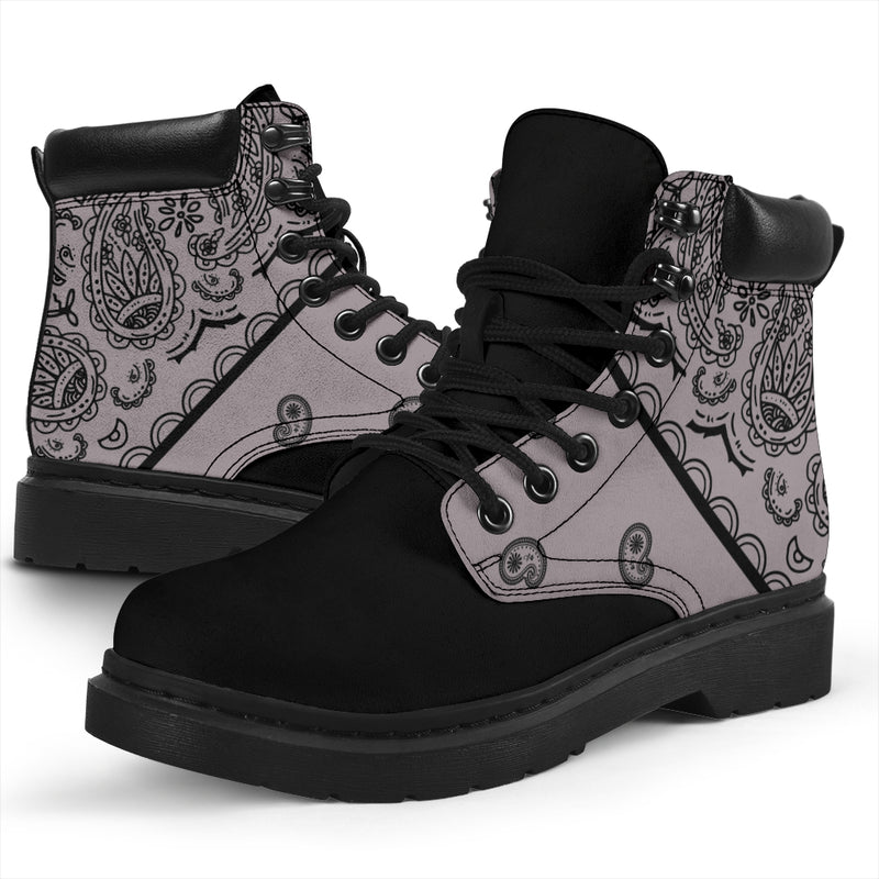 Classic Gray Bandana Black Out All Season Boots