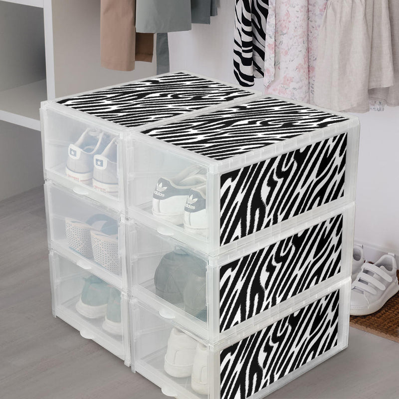 Shoe Organizer Zebra Animal Print - white