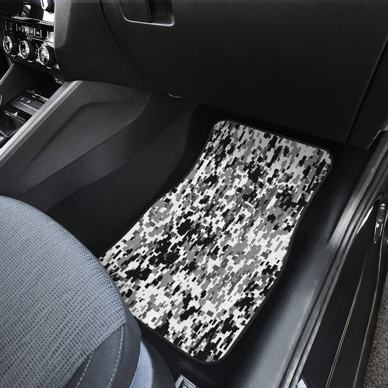 Digital Camo Black & White Front Car Mats (Set Of 2)