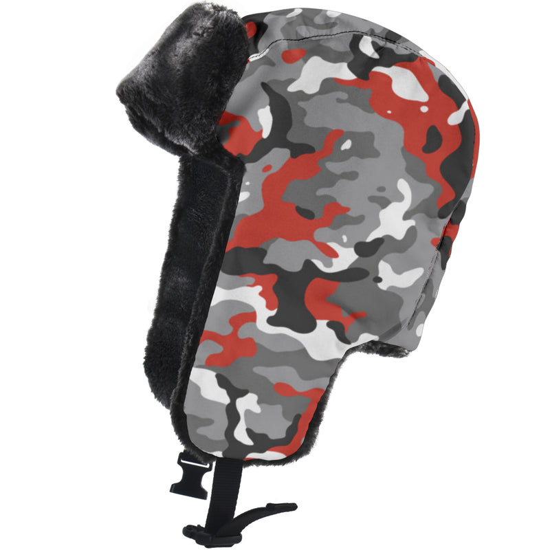Red/Grey Camo Trappers Hat