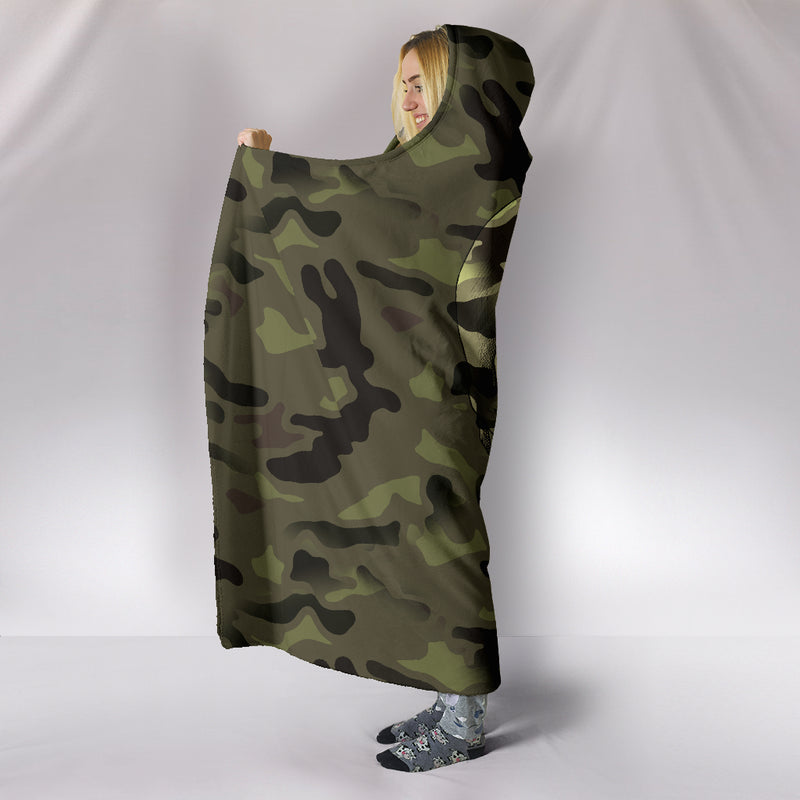 Camo Skull Hooded Blanket