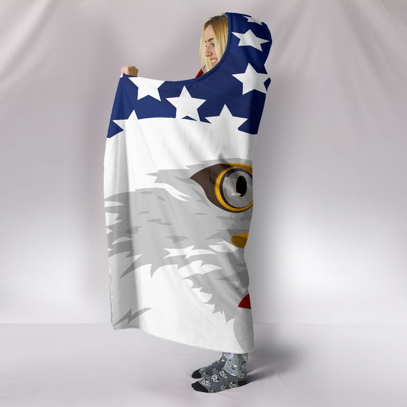 Eagle American Flag Hooded Blanket