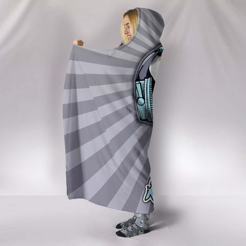 Rock Me Skull Headphones Hooded Blanket for Music Freaks