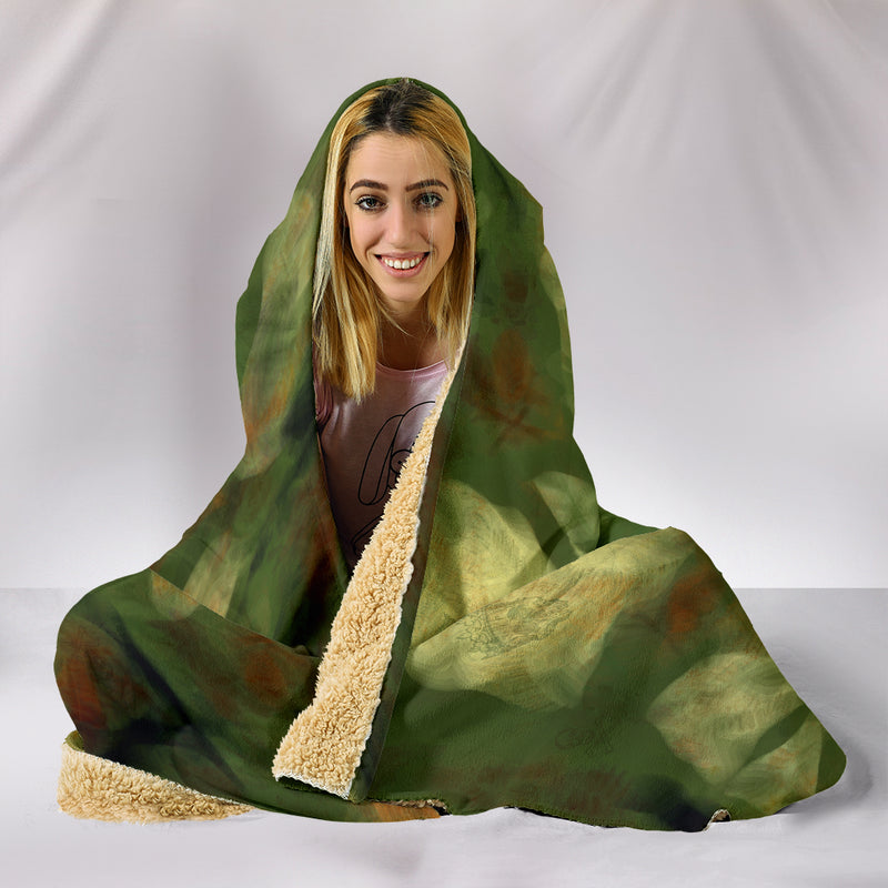 Abstract Camo Hidden Skulls Hooded Blanket