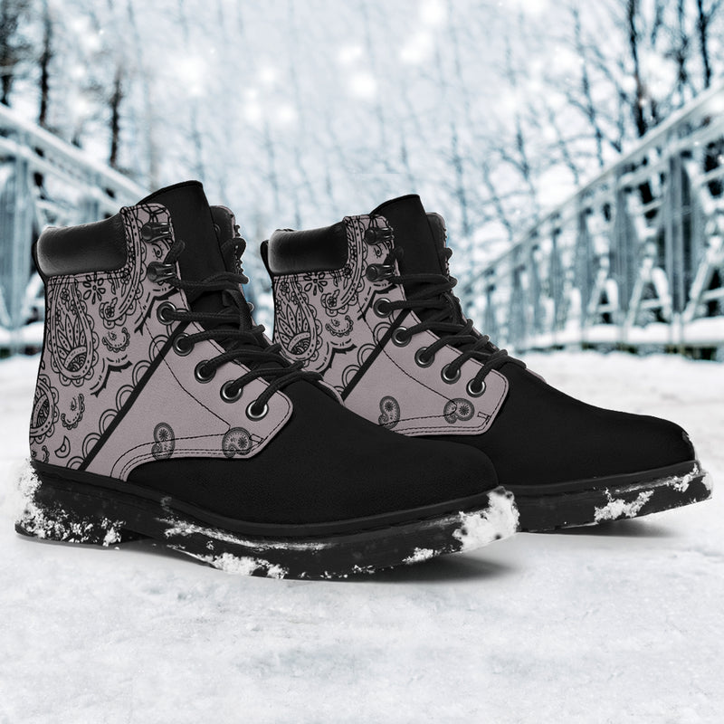 Classic Gray Bandana Black Out All Season Boots