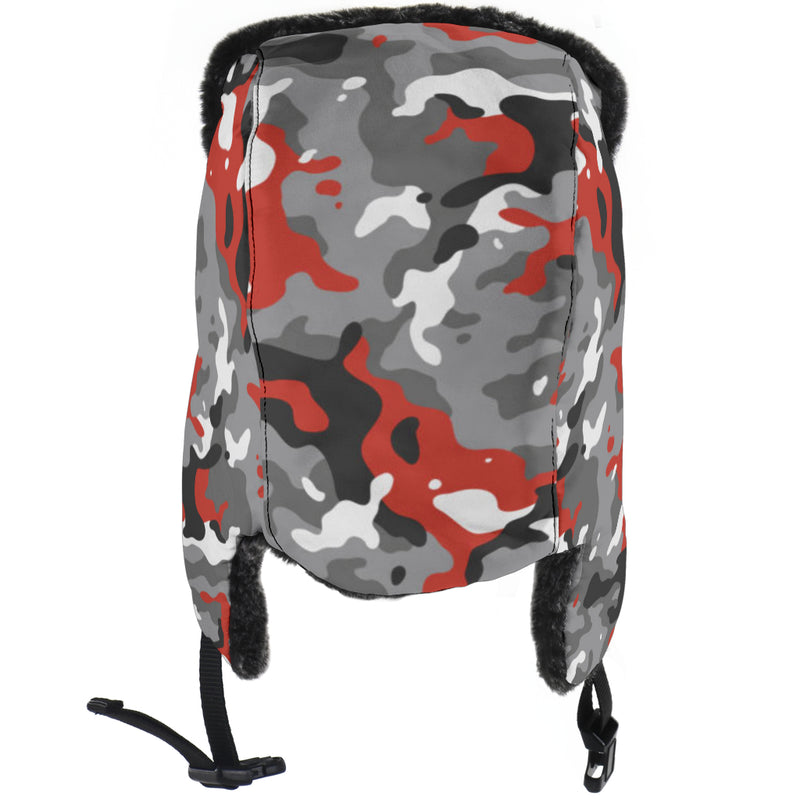 Red/Grey Camo Trappers Hat