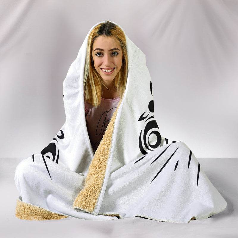 Skull Tattoo Design White Hooded Blanket