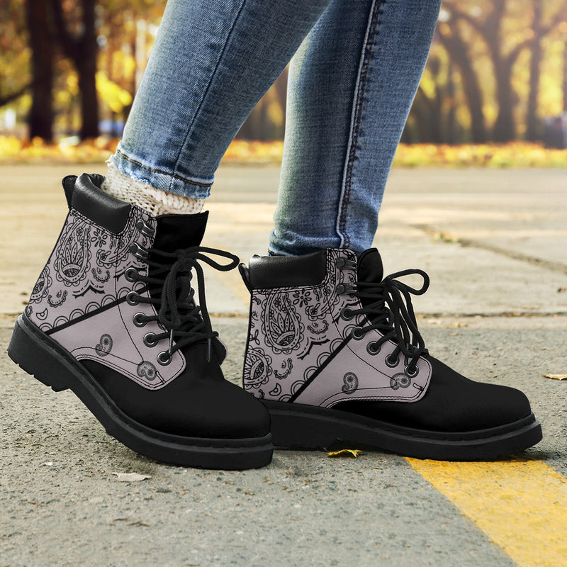 Classic Gray Bandana Black Out All Season Boots