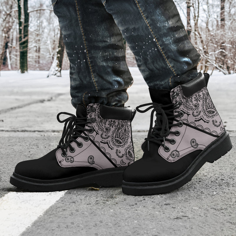 Classic Gray Bandana Black Out All Season Boots