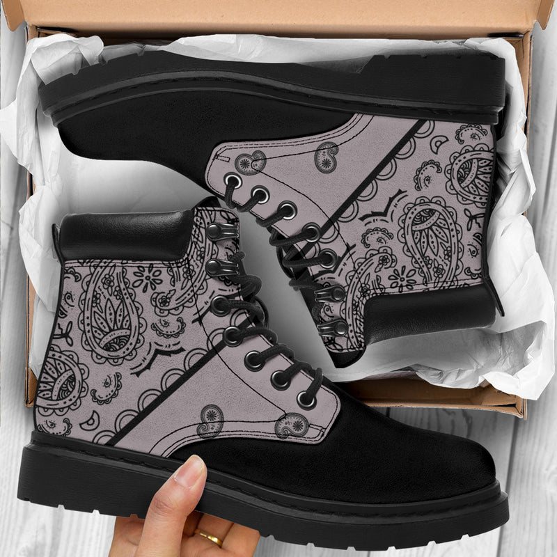 Classic Gray Bandana Black Out All Season Boots
