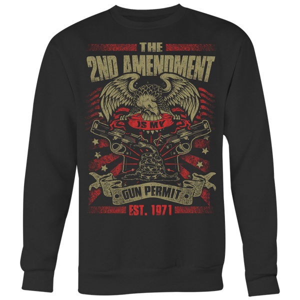 The 2nd Amendment Crewneck Sweatshirt Big Print