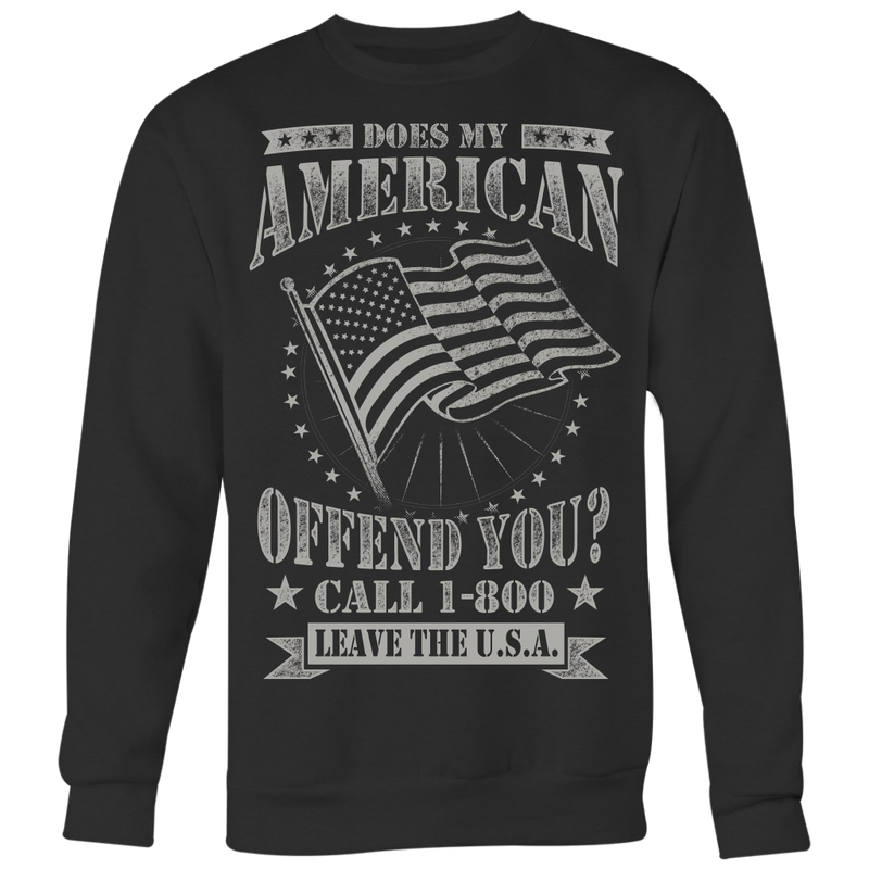 American Flag Crewneck Sweatshirt Big Print