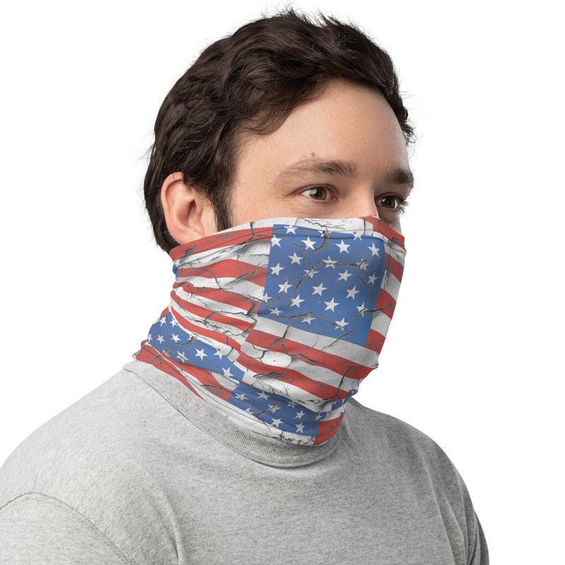Cracked American Flag Neck Gaiter
