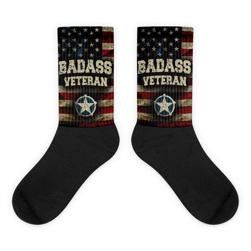 Badass Veteran Red Star Socks