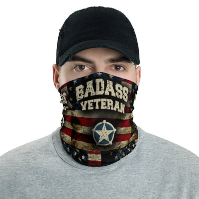 BadAss Veteran Red Star Neck Gaiter