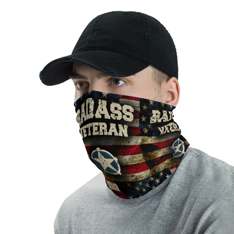 BadAss Veteran Red Star Neck Gaiter
