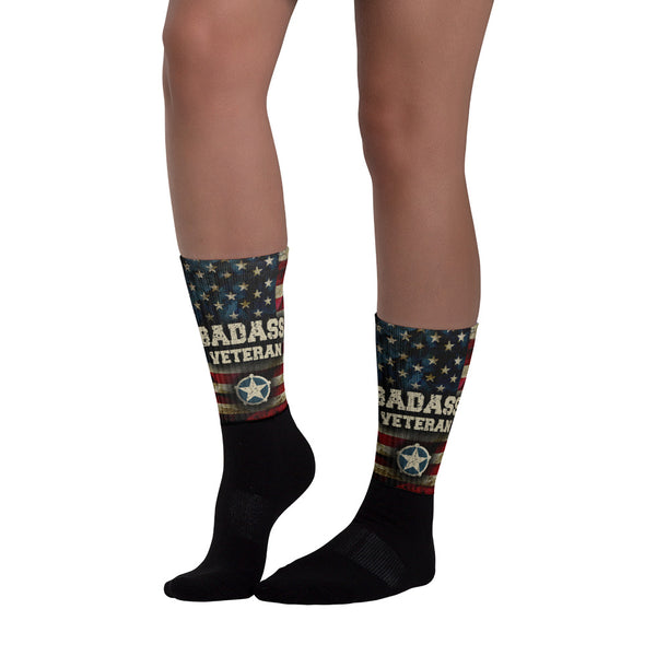 Badass Veteran Red Star Socks