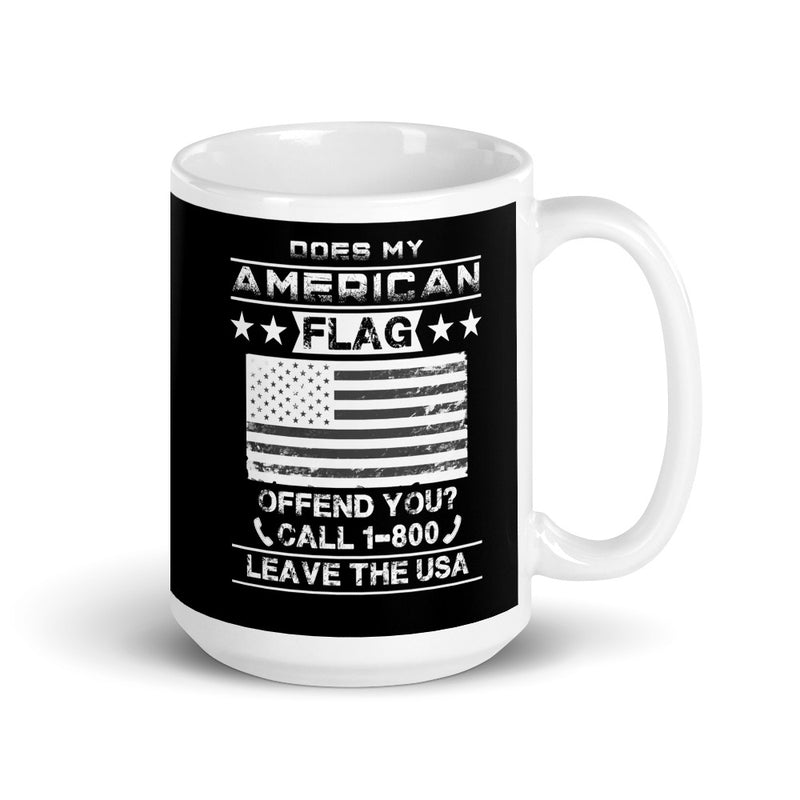American Flag White GLossy Mug (15oz)