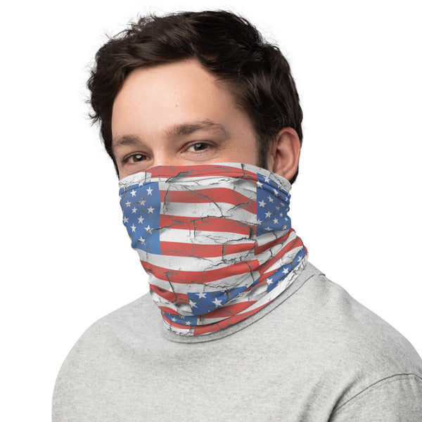 Cracked American Flag Neck Gaiter