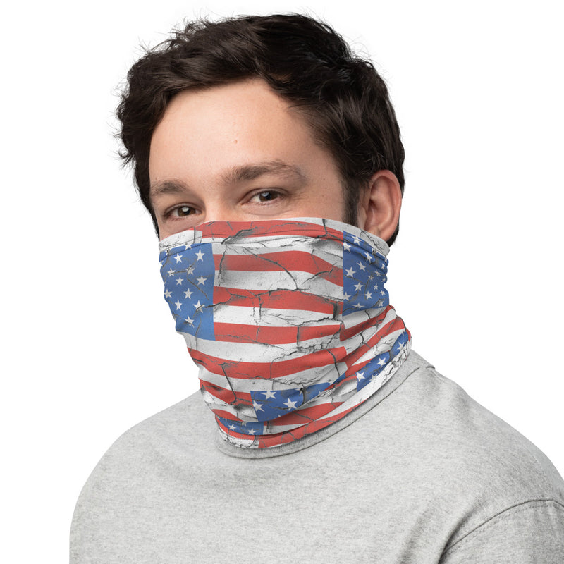 Cracked American Flag Neck Gaiter