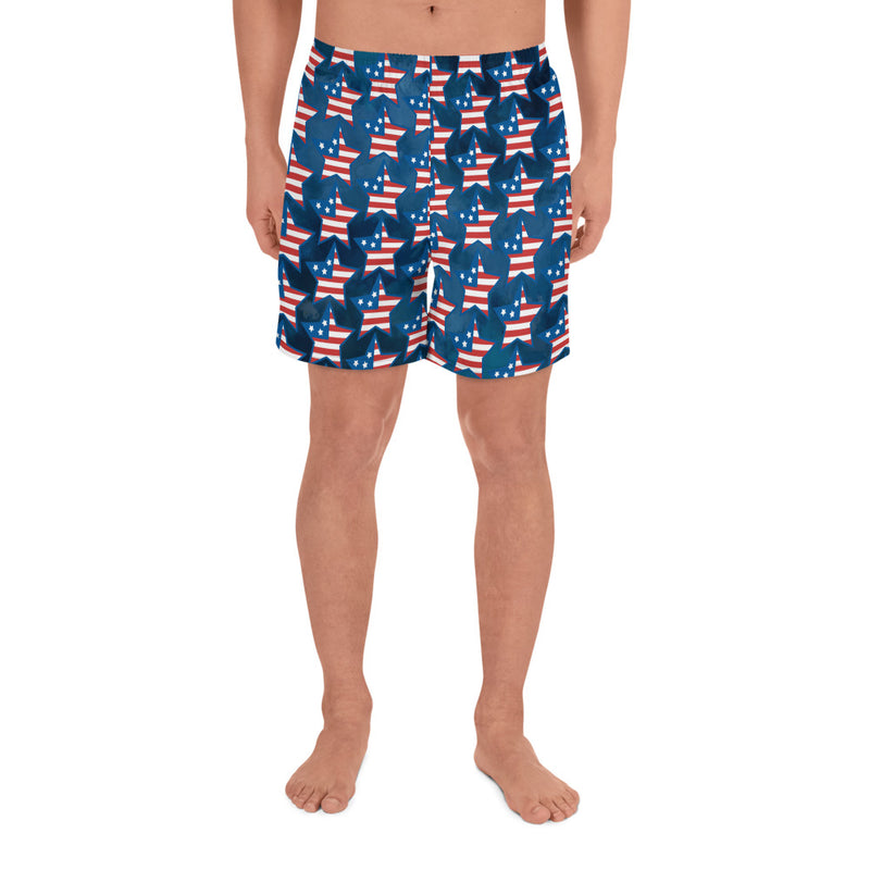 Blue Stars Men's Athletic Long Shorts