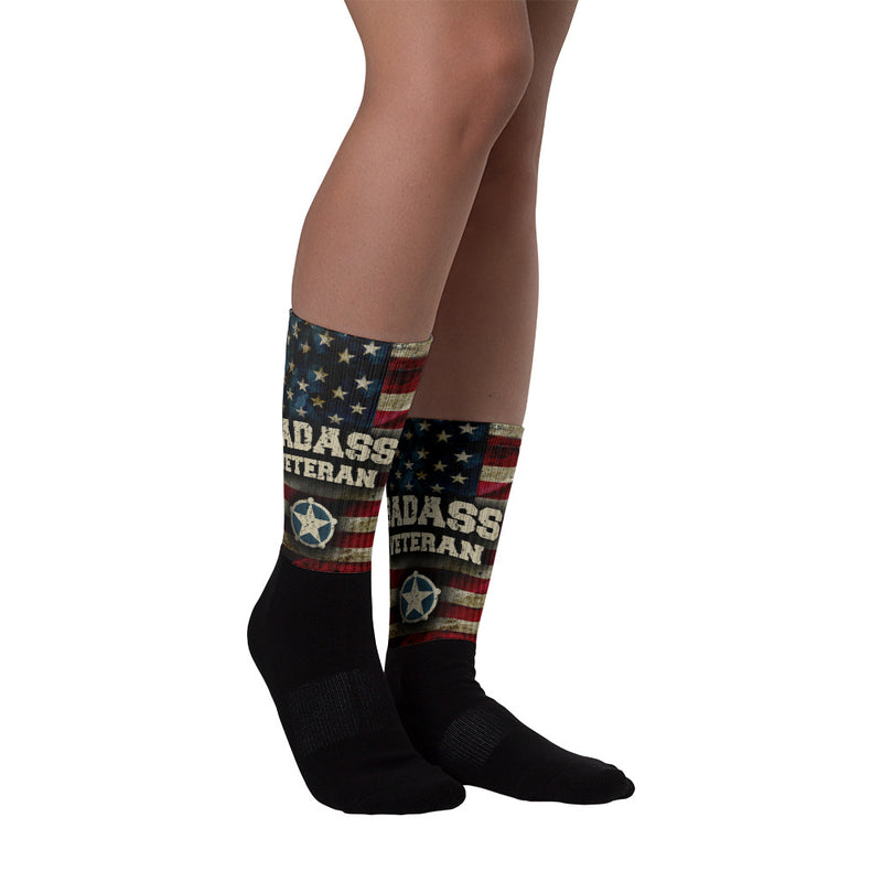Badass Veteran Red Star Socks