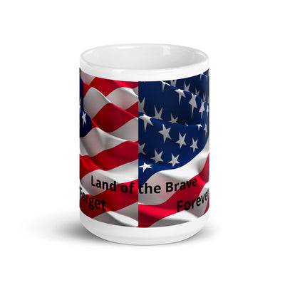 Never Forget White Glossy Mug (15 oz)