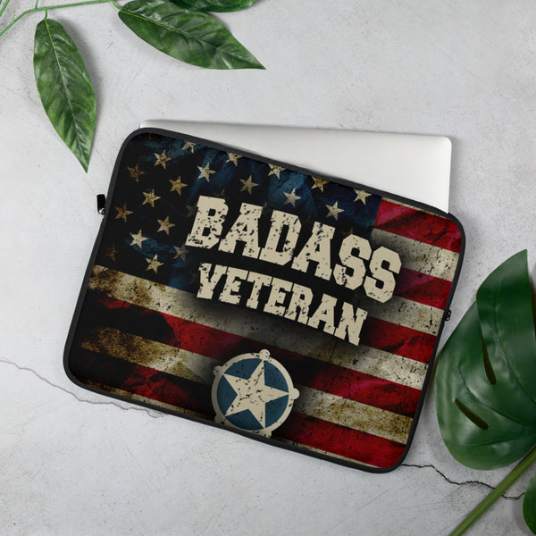 Badass Veteran Red Laptop Sleeve