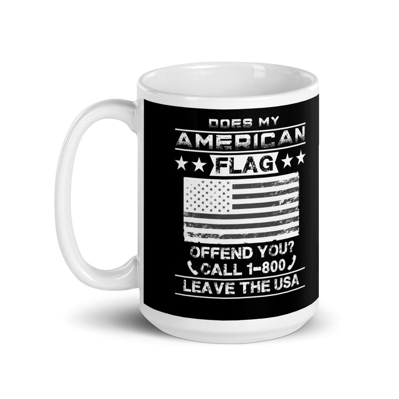 American Flag White GLossy Mug (15oz)