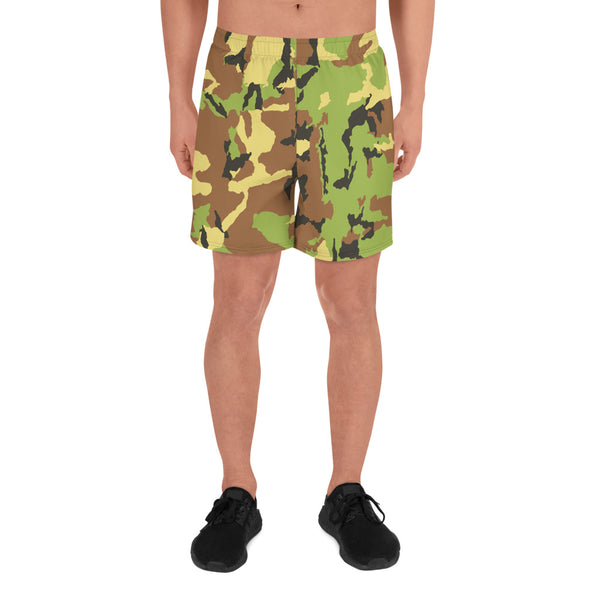 Camo Green Men's Athletic Long Shorts
