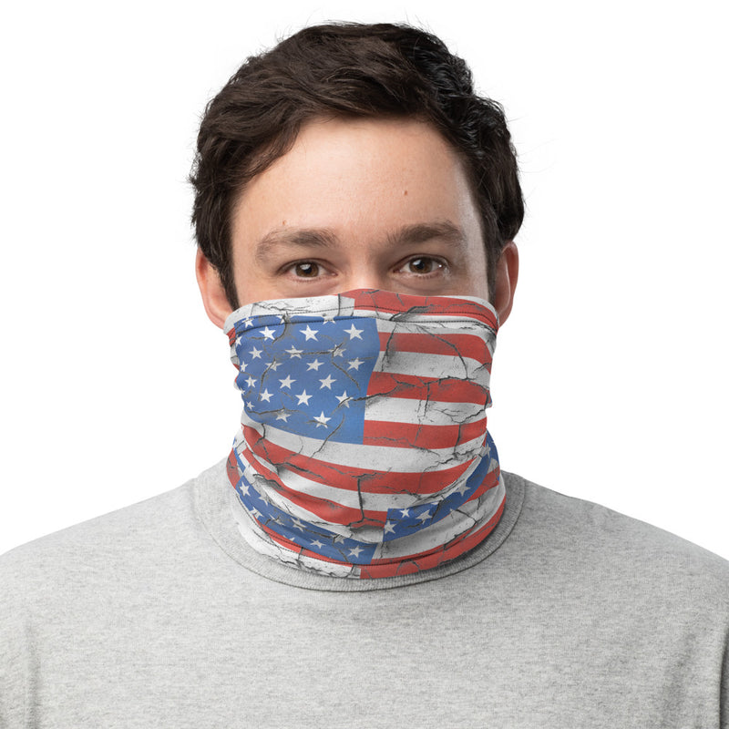 Cracked American Flag Neck Gaiter