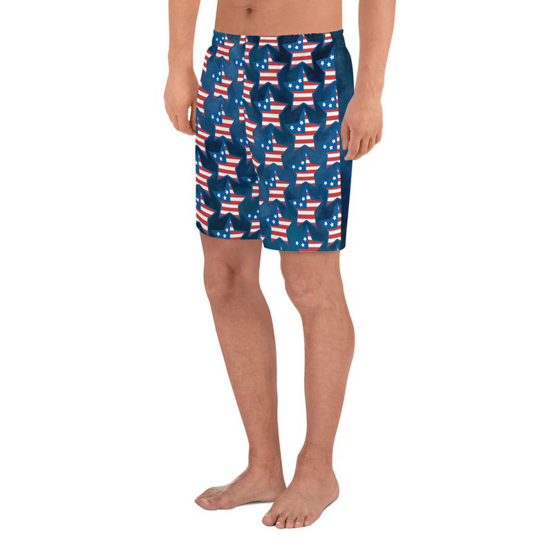 Blue Stars Men's Athletic Long Shorts