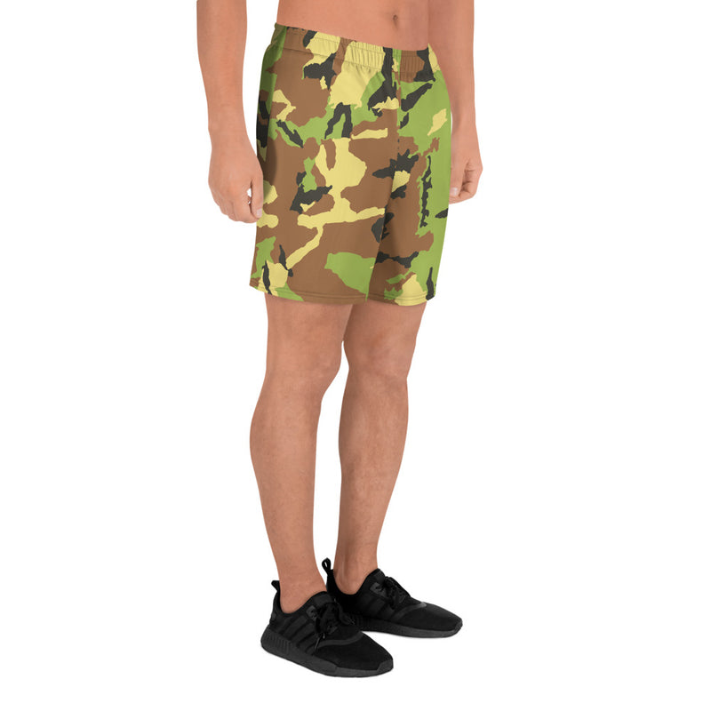 Camo Green Men's Athletic Long Shorts