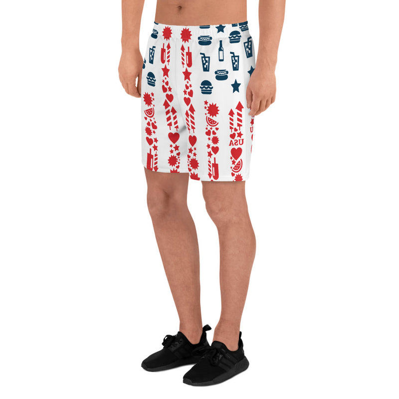 Navy Flag Men's Athletic Long Shorts