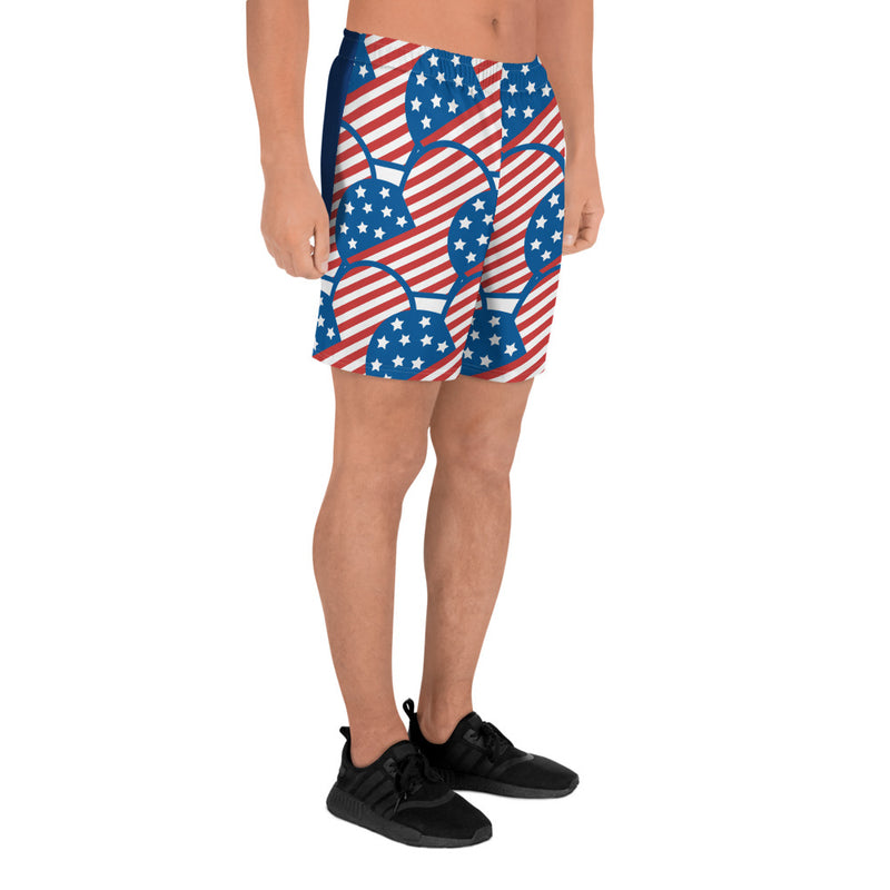 American Stripes Men's Athletic Long Shorts