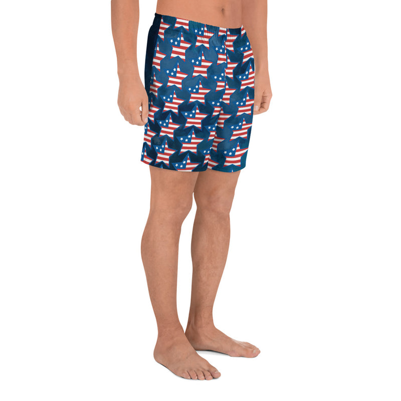 Blue Stars Men's Athletic Long Shorts