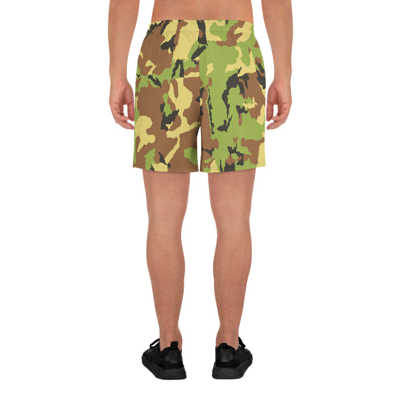 Camo Green Men's Athletic Long Shorts