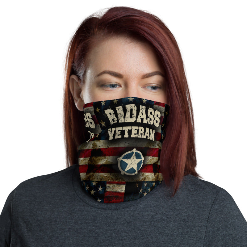 BadAss Veteran Red Star Neck Gaiter