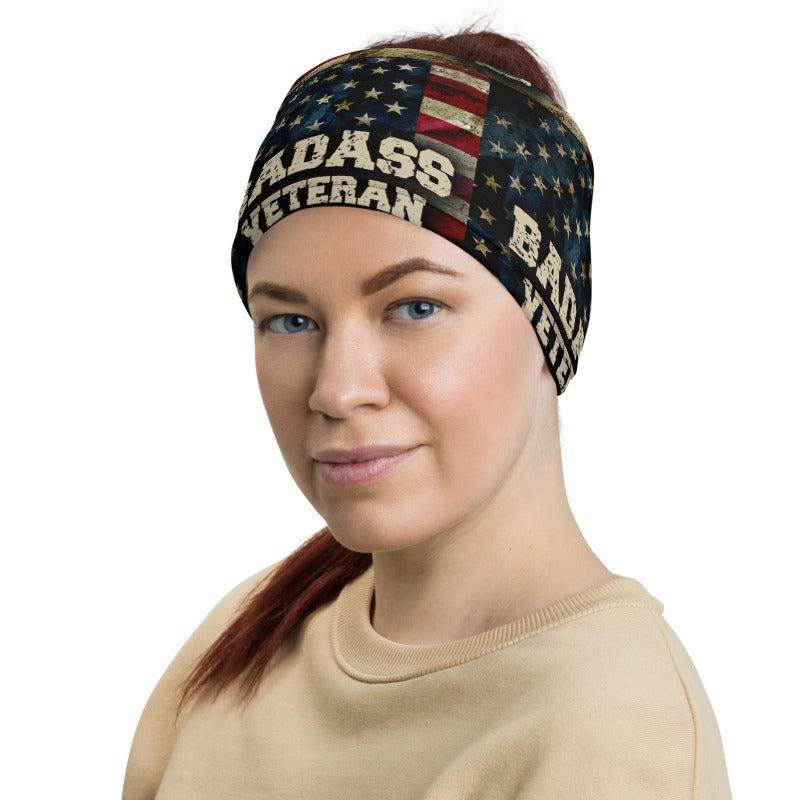 BadAss Veteran Red Star Neck Gaiter